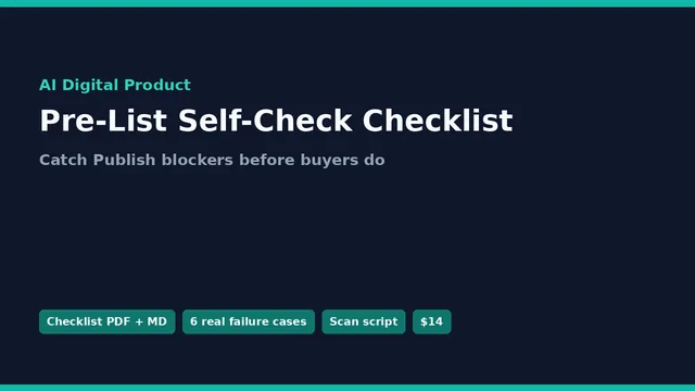 AI Digital Product Pre-List Self-Check Checklist cover